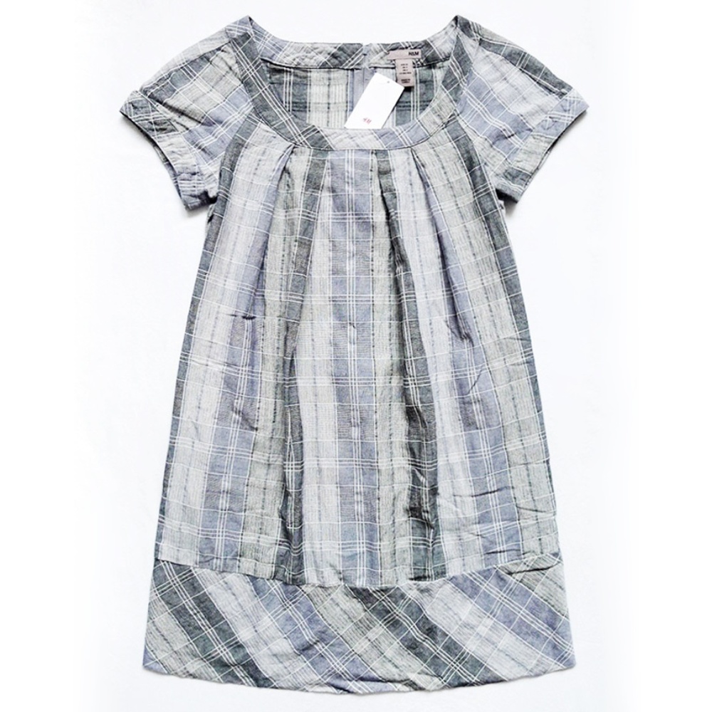 NEW WITH TAG H&M Plaid Dress With Pockets Size 4 *CUTE*